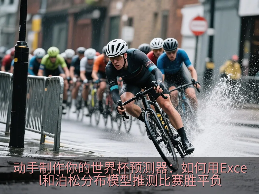 Excel中生成的泊松分布比分概率矩阵与胜平负概率汇总图表